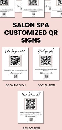 salon spa sign up form with qr code and barcodes on the front