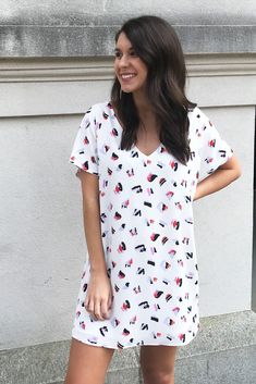 Baker Dress in Oyster- Buddy Love – Truly Yours Buddy Love, Short Sleeve Dress, Dress White, Sleeve Dress, Tshirt Dress, Short Dresses, Short Sleeve Dresses, Shirt Dress, V Neck