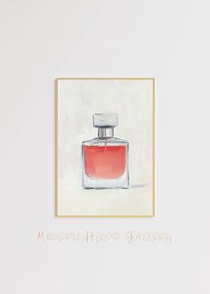 a painting of a bottle with the words modern lines gallery on it's side