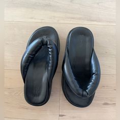 New Without Tags, Size 6 Women’s, Black Platform Sandals Black Non-slip Platform Slippers, Black Non-slip Platform Slippers For Summer, Black Platform Slip-on Sandals, Affordable Black Slip-on Footbed Sandals, Black Platform Slip-on Footbed Sandals, Black Platform Sandals, Black Platform, Platform Sandals, Women's Shoes Sandals