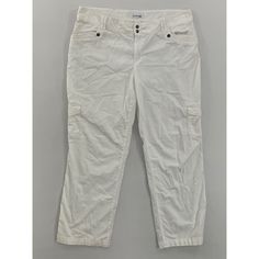 St. John's Bay Womens Cargo Pants White Mid Rise Pockets Stretch Petites 16P DAMAGE: pink stain on rear right pocket area. Other stains throughout. (See Photos) Measurements Waist: 36” Rise: 10” Inseam: 27.5” Pant leg opening: 8.5” Weight: 11.5oz Brand: St. John's Bay Style: Cargo Pants Color: White Inseam: 27.5 Material: Cotton Blend Rise: Mid Rise (8.5-10.5 In) Pattern: Solid Sold as pictured. Thanks for looking! Free Shipping and 60 Day free returns! This listing was easily created using the Cheap White Bottoms With Multiple Pockets, Womens Cargo Pants, Womens Cargo, Cargo Pants Color, Style Cargo Pants, Style Cargo, Pants White, Women Cargos, Cargo Pants Women