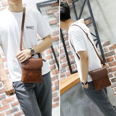 Bolsa Masculina Pequena. Ideal para carregar o essencial. PU. Frete Grátis. Sling Backpack, Backpacks, For Men, Design