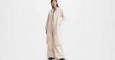 Elegant Long Cotton Outerwear, Chic Relaxed Fit Single Breasted Outerwear, Chic Single-breasted Relaxed Fit Outerwear, Elegant Neutral Outerwear With Relaxed Fit, Chic Outerwear With Buttons And Relaxed Fit, Chic Linen Outerwear For Everyday, Chic Linen Everyday Outerwear, Chic Relaxed Fit Outerwear With Buttons, Chic Relaxed-fit Outerwear With Buttons