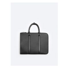 SLIM TEXTURED BRIEFCASE Modern Laptop Bag With Zipper For Work, Modern Laptop Bag With Zipper Closure For Work, Modern Briefcase With Zipper For Work, Black Laptop Bag With Zipper For Daily Use, Black Laptop Bag With Zipper For Business Trips, Black Laptop Bag With Zipper Closure For Daily Use, Black Office Laptop Bag With Zipper Closure, Sleek Black Business Satchel, Modern Briefcase With Zipper Closure For Office