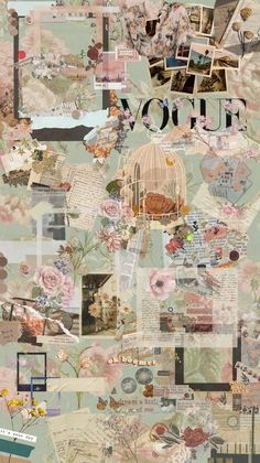 a collage of photos and flowers with the word you on it's side