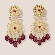 Our This Version Of Long Kundan Classic Earring With Ruby Pearls Are Simply Exotic. Wear It On A Wedding Or Wear It On A Night Out, This Cutie Will Keep You Glamorous. Buy Now. Brand New. Safe Packaging. Product Details: Kundan Earrings Color: Ruby Bollywood Style Height= 80mm Width= 42mm Red Earrings For Formal Festive Occasions, Red Formal Earrings For Festive Occasions, Red Festive Earrings For Formal Occasions, Red Ruby Dangle Chandelier Earrings, Red Bridal Earrings For Formal Festivals, Red Bridal Earrings For Formal Occasions, Red Bridal Earrings For Formal Events, Red Bridal Festive Earrings, Festive Red Bridal Earrings For Formal Occasions