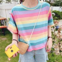 PASTEL RAINBOW TEE · OCEAN KAWAII · Online Store Powered by Storenvy Rainbow Tee, Girl Rainbow, Pastel Stripes, Sleeve Fashion, Sleeves (women), Pastel Rainbow, Rainbow Stripes, Pastel Aesthetic, Comfy Tees