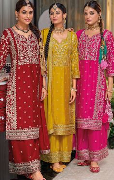 Yellow Women Salwar Kameez,Shalwar,Pant,Readymade,Kurti,Kurta,Suit,Set,punjabi,dress,Indian,Wedding,Bridal,Asian,Pakistani,Heavy Dupatta Indian Festive Wear For Women, Pakistani Heavy Dupatta, Indian Long Gowns, Gown Style Dress, Costume Vert, Pakistani Lehenga, Suit Indian, Heavy Dupatta, Designer Salwar Kameez