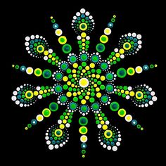 an image of a green and white pattern on black background with circles in the center