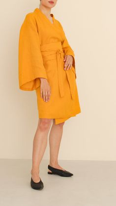 "Linen wrap dress, kimono dress, linen kimono dress, linen dress, mini linen dress, kimono wrap dress, casual linen dress, kimono sleeves dress, obi belt dress, French linen dress, Simple linen dress, beach linen dress, Loose linen dress, summer linen dress, linen clothing MORE: https://www.etsy.com/shop/Linenburo?ref=seller-platform-mcnav Women's Linen kimono dress with pockets and traditional wrap belt. The belt fixes the waist well, and the pockets are made for your comfort and convenience. L Belted Kimono For Beach, Summer Belted Kimono For Daywear, Summer Daywear Belted Kimono, Chic Belted Summer Kimono, Chic Summer Kimono With Belt, Chic Summer Belted Kimono, Summer Kimono With Belted Kimono Sleeves, Summer Kimono With Belted Waist And Kimono Sleeves, Spring Belted Kimono For Daywear