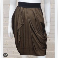 Nwt! Marc Jacob’s Bronze Jersey Draped Bubble Skirt Back Zipper Elastic Waist Very Stretchy Length: 23 Inches Waist: 14 Inches Fitted Draped Bottoms For Work, Cotton Pencil Skirt, Button Front Skirt, Organza Skirt, Lace Pencil Skirt, Knee Length Skirt Pencil, Mini Pencil Skirt, Black Denim Skirt, Navy Skirt