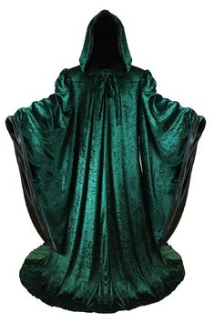 PRICES MAY VARY. 𝐖𝐈𝐙𝐀𝐑𝐃 𝐑𝐎𝐁𝐄: This long, flowing robe is made from crushed poly-velvet; Its deep hood and oversized bell sleeves are fully lined in satin (the body of the robe is unlined); Hooded cape cloak has a yoked shoulder area, and the sleeves are gathered slightly onto the shoulders, giving an elegant and full, draped look; The hooded cloak wizard robe ties in front at the throat with a long tie made from the same velvet material as the body of the cloak 𝐀𝐃𝐔𝐋𝐓 𝐖𝐈𝐓𝐇 𝐇𝐎 Overlord Oc, Wizard Core, Wizard Robe, Green Cloak, Robe With Hood, Wizard Robes, Ren Faire Costume, Doctor Doom, Emerald Green Velvet