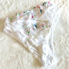 For Love & Lemons High Waisted Polka Dot Floral Rainbow Lace Panty Size: Xxs New Without Tags White With Multicolor Floral Lace Pattern, High Waisted With A Polka Dot Floral Ruffle Trim. Nwot, For Love And Lemons, Cute, Sexy, Floral, Lingerie, Valentines Day, Anniversary, Honeymoon, Date, Pink, White, Rainbow, Lace, Ruffle, Panty, Underwear Lal1 Lingerie Valentines, Lingerie Valentines Day, Floral Rainbow, Rainbow Laces, Floral Lace Pattern, Floral Lingerie, Bow Detail Dress, Pink Bouquet, White Rainbow