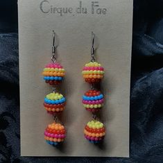 Earrings Adjustable Round Rainbow Earrings, Retro Multicolor Drop Earrings, Multicolor Nickel-free Retro Jewelry, Retro Multicolor Nickel-free Jewelry, Fun Multicolor Dangle Hoop Earrings, Retro Rainbow Earrings For Gift, Adjustable Multicolor Round Earrings, Fun Multicolor Drop Earrings, Retro Multicolor Jewelry With Matching Earrings