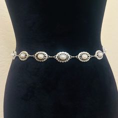 New Unbranded Length:43 Inches Zinc Alloy Non-Stretch Chain Braid, Turquoise Decor, Wedding Dress Belt, Western Belt Buckles, Chain For Women, Bow Belt, Studded Belt, Faux Leather Belts, Brown Leather Belt