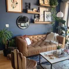 a living room filled with furniture and decor