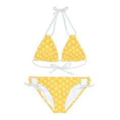 Made with 4-way stretch Tricot (82% Microfiber, 18% Spandex), this Goldenpaw Strappy Bikini Set is the perfect companion to all summer escapades. With adjustable elastic straps for a perfect fit, this complete two-piece swimsuit will become an instant summer hit. .: Material: 82% microfiber polyester, 18% spandex.: Medium fabric (7.5 oz /yd² (250 g/m²)).: Two piece swimsuit .: Adjustable elastic straps.: Removable cups.: Assembled in the USA from globally sourced parts.: Seam thread color automa Two Piece Swimsuit, Perfect Fit, Two Piece, Thread, Spandex, Elastic, Fabric, Color