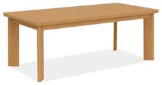 a wooden table on a white background with no people around it or at the top