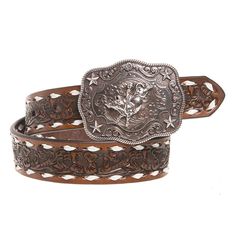 Boys Brown Floral Tooled Belt with Buckstitching and Buckle Western Womens Belt, Square Belt Buckle Western, Western Belt Buckles Rodeo, Belt Buckles For Women, Vaquero Belts, Western Belts Women, Custom Belt Buckles Westerns, Cute Western Belts, Belt Buckles Womens