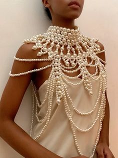 Simulated Pearl Body Chain – ZCRAVE Pearl Body Chain, Bra Chain, Shoulder Jewelry, Shoulder Necklace, Evening Shawls, Chain Bra, Chain Dress, Body Chains, Necklace Dress