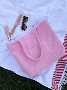 Handmade pink terry tote bag with pink gingham lining 🌸 Perfect for travel, beach or as your everyday summer bag ☀️ There are two pockets: inside and outside the bag. Perfectly contained 15" laptop, beach stuff or whatever you want to grab with you 👜 Made from 100% cotton. Size: 43*35*11 cm (16,9*13.7*4.3 inch) Large Capacity Pink Shoulder Beach Bag, Large Capacity Pink Beach Shoulder Bag, Large Capacity Pink Shoulder Bag For Beach Season, Pink Crochet Shoulder Bag For Beach, Pink Bucket Shoulder Bag For The Beach, Pink Bucket Shoulder Bag For Beach, Casual Pink Beach Bag With Large Capacity, Casual Pink Tote Beach Bag, Casual Large Capacity Pink Beach Bag