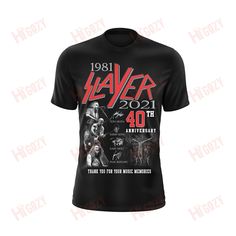 a black t - shirt with the words slayer on it