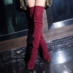 High Thigh Boots, Winter Boots For Women, Womens Suede Boots, Thigh High Heels, Thigh Boots, Black High Heel Boots, Knee High Heels, Faux Suede Boots, Thigh Boot