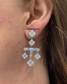 Unique Earring, Make Jewelry, Asscher Cut, Square Diamond, Three Stone Rings