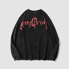 Features: Unisex Relaxed fit Round neck Long sleeves Ribbed cuffs Skeleton devil print Material: cotton Cyberpunk Outfit, 170 Lbs, Costume Bags, Hip Hop Sweatshirts, Turtleneck Sweatshirt, Urban Looks, Screen Printing Designs, Pullover Shirt, Print Sweatshirt