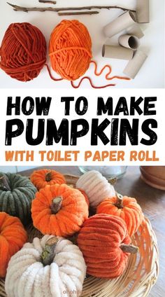 how to make pumpkins with toilet paper roll