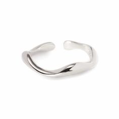 This wave stacking band ring features an eye-catching sculptural design with adjustable sizing for the perfect fit. Sterling Silver Band Width 0.15in(4mm) Adjustable Size 5-7 #R124-S Silver Rings Stack, Ring Inspiration, Brain Cells, Moms Bracelet, Choker Pendant, Stacking Bands, Gold Statement Ring, Nose Jewelry, Tiny Studs