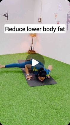 the woman is doing yoga on her stomach