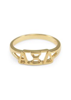 Ring - Alpha Xi Delta Sunshine Gold Ring Silver Infinity Ring, Lion Earrings, Delta Sorority, Alpha Xi Delta, Alpha Xi, Sterling Silver Jewelry Rings, Head Ring, Letter Ring, Tiffany Jewelry