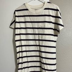 Brand New With Tags Madewell Tshirt Dress. White With Navy And Red Stripe. White Cotton Crew Neck T-shirt Dress, White Cotton T-shirt Dress With Crew Neck, Casual Cotton T-shirt Dress With Crew Neck, Casual Cotton Crew Neck T-shirt Dress, White Cotton Short Sleeve T-shirt Dress, White Cotton T-shirt Dress With Short Sleeves, White Cotton T-shirt Dress For Spring, White Cotton T-shirt Dress For Summer, White Casual T-shirt Dress With Short Sleeves