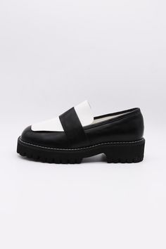 Colorblock Flatform Loafer This product has been hand-picked by Storets' stylists. Workwear Loafers With Contrast Sole And Pointed Toe, Black Flat Loafers With Contrast Sole, Spring Platform Loafers With Contrast Sole For Work, Black Loafers With Contrasting Heel And Pointed Toe, Spring Workwear Loafers With Contrast Sole, Black Loafers With Contrast Sole For Office, Black Office Loafers With Contrast Sole, Spring Workwear Slip-ons With Contrast Sole, Hand Picked