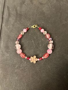 Handmade pink flower beaded bracelet Flower Beaded Bracelet, Pink Beaded Bracelets, Pink Beaded, Pink Flower, Beaded Flowers, Beaded Bracelet, Elk, Favorite Jewelry, Pink Flowers