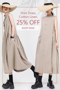 Sleeveless Shift Midi Dress For Daywear, Sleeveless Buttoned Maxi Dress For Daywear, Sleeveless Beige Maxi Dress For Fall, Sleeveless Maxi Dress With Buttons For Daywear, Summer Sleeveless Dress For Workwear, Beige Sleeveless Dress For Spring Workwear, Sleeveless Maxi Dress For Spring Workwear, Beige Sleeveless Dress For Work In Spring, Sleeveless Shift Midi Dress For Work