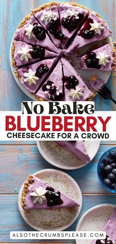 no bake blueberry cheesecake for a crowd