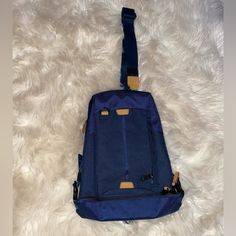 Harvest Label Men’s Sling Bag Never Used Navy Blue Blue Bag With Adjustable Strap, Blue Crossbody Chest Bag For Outdoor, Blue Outdoor Shoulder Bag With Adjustable Strap, Blue Chest Bag With Adjustable Strap For Travel, Functional Blue Shoulder Chest Bag, Blue Outdoor Backpack Shoulder Bag, Functional Blue Chest Bag For Outdoor, Blue Shoulder Chest Bag For Travel, Casual Blue Rectangular Chest Bag