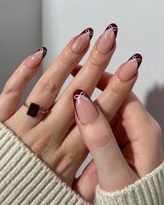 #lightslacquer #nails #nailpolish #nailinspo #nailtrends #trendynails #almondnails #trendynailart #nailart #naildesign #nailcolor #frenchnails #bownails #christmasnails #christmasnails2023 #coquettecore #coquetteaesthetic #winternails #decembernails Fall Nails French, Nails Types, Short Fall Nail Designs, Short Fall Nail, Lights Lacquer, December Nails, Matte Nails Design, Casual Nails, Blue Lavender