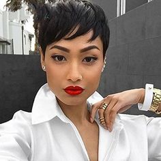 Very Short Bangs, Women Pixie Cut, Cheap Human Hair Wigs, Dunner Wordend Haar, Brazilian Hair Wigs, Short Human Hair Wigs, Short Hair Wigs, Sassy Hair, Pixie Cut Wig