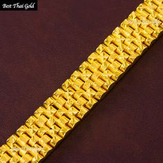 This Shop has a Special Free Gift (Chain) for Every Order. 😊🙏 Item: 1 x Bracelet For: Women, Men, Unisex Type: GOLD PLATED over Brass, Nickel free Gold Purity: 96.5% Surface: Carved & Sand Matted Length: ~ 6.5 - 7 inches Weight: ~ 43 grams Color: Yellow Gold (slightly +/- from photo) Premium Beautiful matte mesh chain strap bracelet. Stunning traditional look. Lockable s-clasp. Handmade from Thailand. Thai gold plating technic really solid and stunning look. Rewarding your life from hard w Gold Wristband With Bracelet Strap As Gift, Handmade Gold Rectangular Bracelets, Handmade Rectangular Gold Bracelets, Gold Handmade Bangle Wristband, Handmade Gold Bangle Wristband, Handmade Gold Bracelet Wristband, Handmade Gold Jewellery, Mens Gold Bracelets, Gold Charm Bracelet