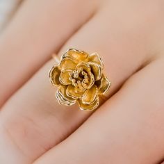 Rings Flower, Cactus Bloom, Best Indian Wedding Dresses, Blooming Cactus, Gold Flower Ring, Cactus Flower, Outfit Making, Lovely Jewellery, Dainty Ring