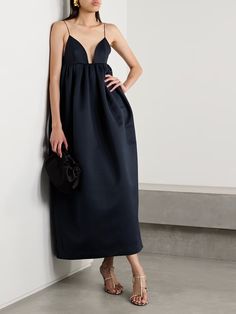 ADAM LIPPES Esme pleated duchesse-satin maxi dress | NET-A-PORTER Chic Voluminous Dress For Gala, Voluminous Silk Dress For Evening In Spring, Voluminous Silk Dress For Spring Evening, Voluminous Evening Dress For Spring, Chic Evening Maxi Dress With Pleated Bodice, Voluminous Pleated Bodice Dress For Gala, Voluminous Dress With Pleated Bodice For Gala, Chic Floor-length Dress With Voluminous Skirt, Evening Maxi Dress With Pleated Waist