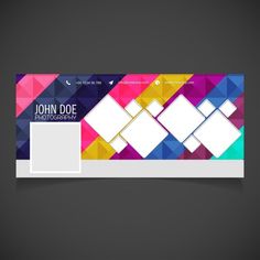 a colorful banner with squares and rectangles