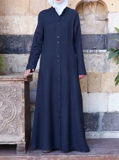 Abidah Jilbab - Winter Collection - Women Long Sleeve Abaya For Formal Fall Occasions, Long Sleeve Abaya For Formal Fall Events, Long Abaya With Pockets, Long Sleeve Abaya For Work, Solid Color Long Sleeve Abaya For Work, Solid Long Sleeve Abaya For Work, Modest Long Sleeve Abaya For Work, Burqa Design, Modele Hijab