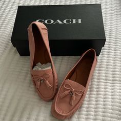 Brand New Coach Shoes. Lighter Pink Color. I Have Too Many Shoes And I’m Trying To Downsize. Chic Coach Flats, Chic Coach Spring Flats, Chic Coach Flats For Spring, Casual Coach Loafers, Casual Coach Loafers For Spring, Coach Spring Slip-on Flats, Many Shoes, Shoes Color, Coach Shoes