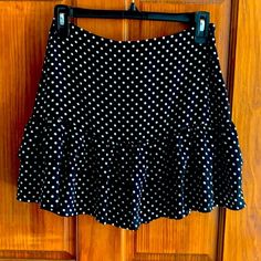 Cute And Flirty Black And White Polka Dot Mini Skirt. Size Small And New With Tags Chic Polka Dot Mini Skirt, Forever 21 Fitted Mini Skirt With Ruffles, Casual Fitted Polka Dot Mini Skirt, Fitted Polka Dot Mini Skirt For Spring, Fitted Polka Dot Skirt For Day Out, Fitted Polka Dot Mini Skirt, Polka Dot Mini Skirt With Lining, Polka Dot Lined Mini Skirt, Polka Dot Lined Skirt Bottoms For Day Out