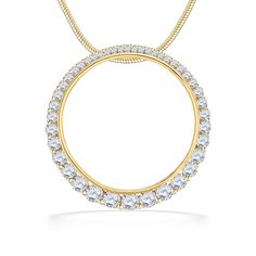 14K Yellow Gold Eclipse Pendant with 1.46 Carats (total weight) of Diamonds. 18" 14K Yellow Gold chain included. The pendant measures approximately 1 3/16" in diameter. The Eclipse Pendant can be worn with select Na Hoku Pendants (not included). 14k Gold Box Chain Jewelry With Round Pendant, 14k Gold Box Chain With Round Pendant, 14k Gold Round Pendant With Box Chain, 14k Rose Gold Necklace With Prong Setting, Gold Circular Diamond Jewelry, Gold Diamond Circular Necklace, Gold Circular Diamond Necklace, Gold Diamond Circle Jewelry, Rose Gold Necklaces With Round Pendant And Prong Setting