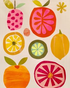 an image of fruit cut out on paper